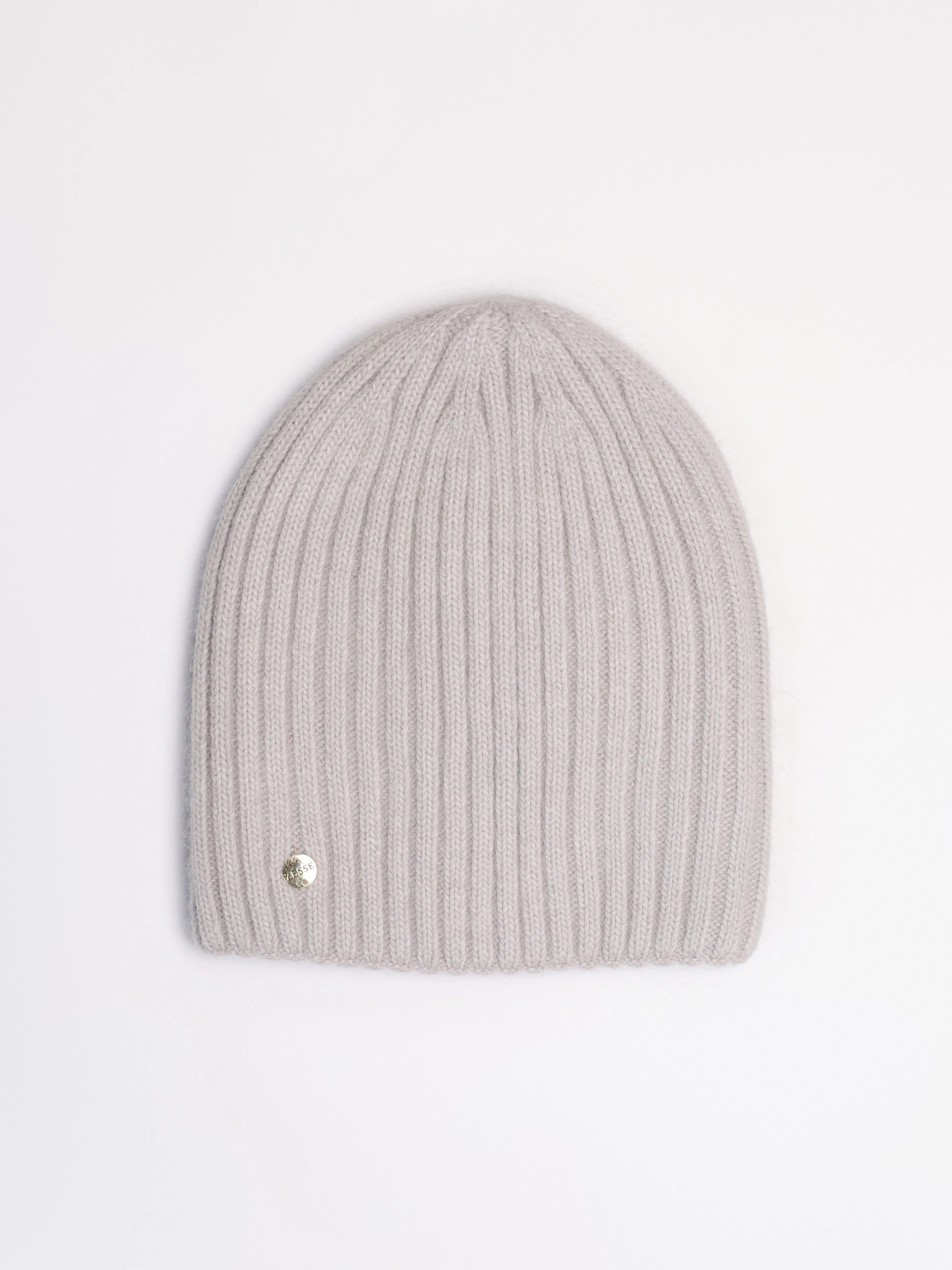 Шапка-бини двойная серого цвета